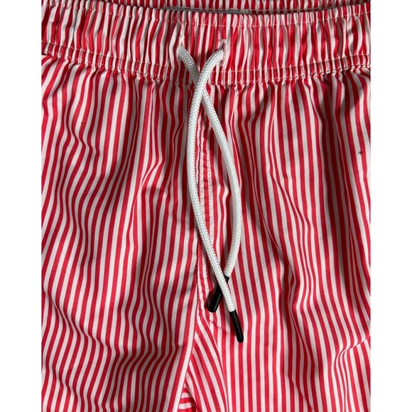 Maamgic Boys Swimsuit Swim Trunks  Size 8  Red Striped  Pool Beach Water Park - Picture 4 of 13